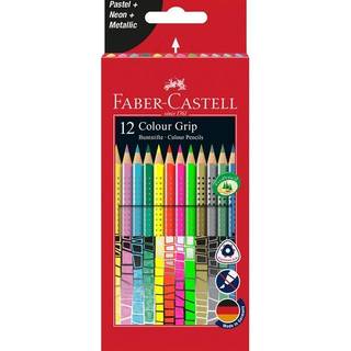 Faber Castell 12 Color Pencil Color Grip Special Pastel-Neon Box