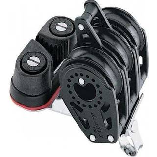 Trippelblok med sjækkel Harken Carbo Air 29 mm, fast/roterende, glideleje, med hundsvot &amp; skødelås, passer tov Ø2 - 6 mm