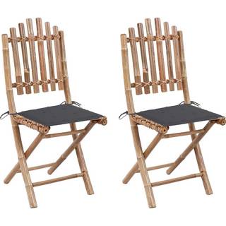 foldbare havestole 2 stk. med hynder bambus