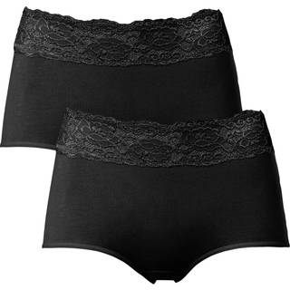 Trofe Lace Trimmed Maxi Briefs 2-pak - Black - Large
