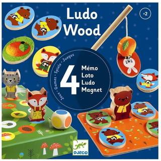 Djeco Spil 4-i-ét - Ludo Wood