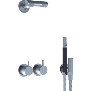 Vola 2471-081ST brusearmatur til indbygning med termostat og håndbruser i messing natur