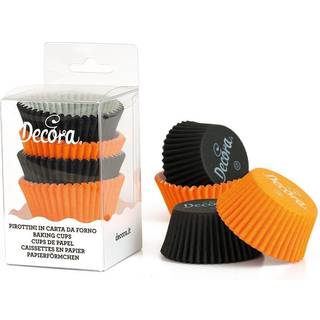 Sort/Orange Muffinsforme 75 stk, Decora