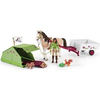 Schleich Horse Club Sarahs Campingsæt - legesæt med hest, hestevogn, figur og telt