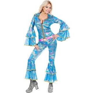 Blåt 70er disko jumpsuit