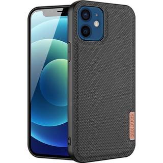 iPhone 12 Mini - DUX DUCIS Fino Hybrid cover - Tekstil Design - Sort