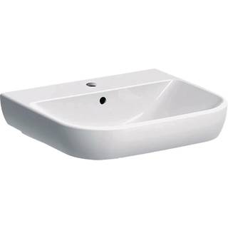 Geberit Smyle håndvask: B=55cm, T=48cm, Hanehul=Midtpå, Overløb=Synlig, Hvid