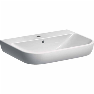 Geberit Smyle håndvask: B=65cm, T=48cm, Hanehul=Midtpå, Overløb=Synlig, Hvid