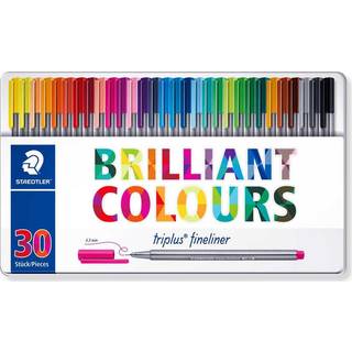 Staedtler 334 0,3 mm triplus Fineliner SuperFine Point Pens - Assorterede farver (pakke med 30)