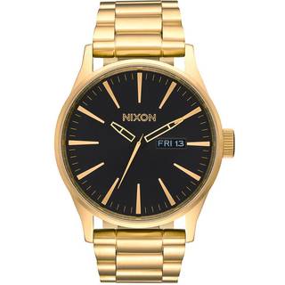 Nixon A356510-00 The Sentry SS Sort/Gul guldtonet stål Ø42 mm