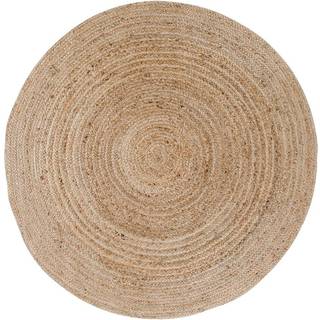 Broom tæppe rundt Ø150 cm i flettet jute natur.