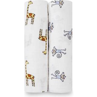 Aden + Anais aden + anais White Large Muslin Jungle Jam 100% Cotton Blankets 2 Pack