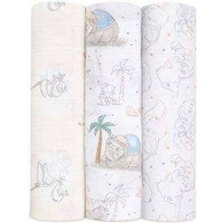Aden + Anais aden + anais White Large 100% Cotton Muslin Blankets 3 Pack