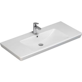 Scanbad Multo+ Lotto 105 x 48 cm porcelænsvask i blank hvid