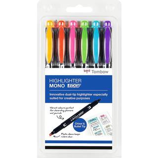 Tombow Overstregningspen MONO Edge Sæt, ass. farver, 6 stk, dobbeltspids