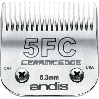 Andis CeramicEdge Carbon-infunderet st?l k?ledyrsklipperblad St?rrelse-5FC 1/4-tommer snitl?ngde (64370) S?lv