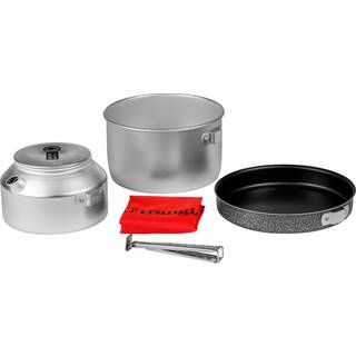 Campingsæt Trangia 628T+F27, med 1 kasserolle &amp; 1 kaffekande i AL / aluminium + 1 stegepande i NS / Non Stick-teflon + håndtag + etui