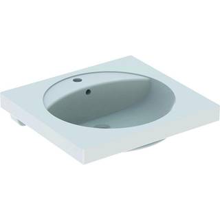 Geberit Preciosa håndvask med fralægningsplads: B=60cm, T=55cm, Hanehul=Midtpå, Overløb=Synlig, Hvid