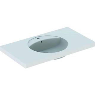 Geberit Preciosa håndvask med fralægningsplads: B=100cm, T=55cm, Hanehul=Midtpå, Overløb=Synlig, Hvid / KeraTect