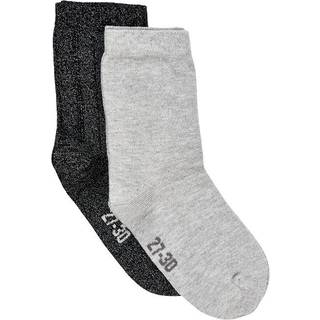 Minymo - Glimmer Strømper 2-pak - Light Grey Melange - 15-18