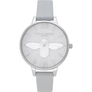 Olivia Burton 3D Bee Silver Glitter Eco Friendly Watch - Silver