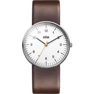 Braun Quartz Classic White Dial Brown Leather Strap Men's Watch BN0021WHBRG