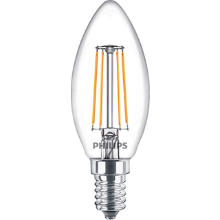 FORÅRSUDSALG - E14 - Philips LED Kerte Pære - Klar - 4.3W - 470lm
