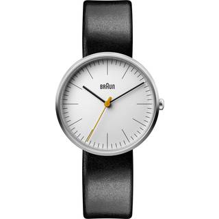 Braun Classic Quartz White Dial Black Leather Strap Ladies Watch BN0173WHBKL