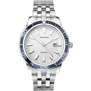 Sekonda Sports Quartz Silver Dial Stainless Steel Bracelet Men's Watch 1790