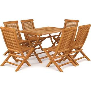 Spisebordssæt Til Haven 5 Dele Massivt Teaktræ - 6 / Uden armlæn