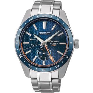 Seiko Presage Sharp Edged GMT Automatic Movement Blue Dial Stainless Steel Bracelet SPB217J1