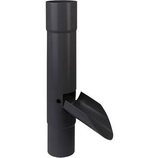 Plastmo vandudviser med klap, PVC, grafit - Ø110 mm