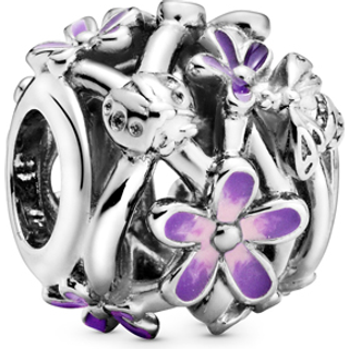 Pandora Openwork Purple Daisy Charm