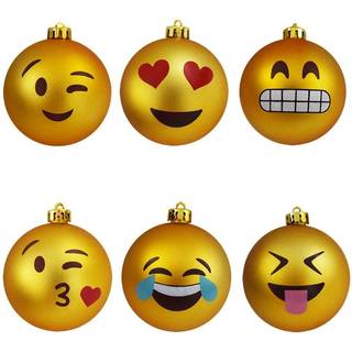 Emoji julekugler - 6 stk