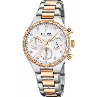 Festina F20402-1 Hvid/Gul guldtonet stål Ø36 mm