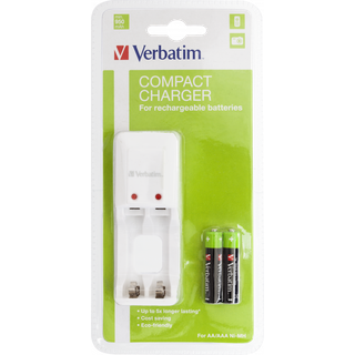 Verbatim batterioplader til AA og AAA-batterier, inkl. 2xAAA 970mAh