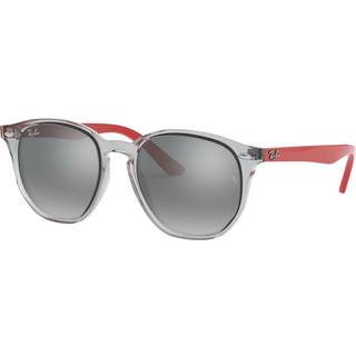 Ray - Ban Børn RJ9070S 70636G Solbriller Injiceret Grå Grå Geometrisk Spejlet