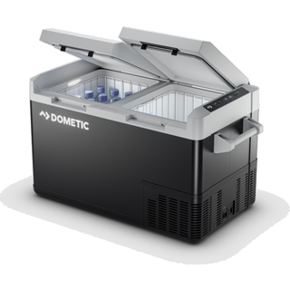Køleboks med kompressor Dometic CFF 70DZ, 12V / 24V / 230V, med 2 kølezoner (2-delt køl/frys), 70 liter + tilslutningskabler