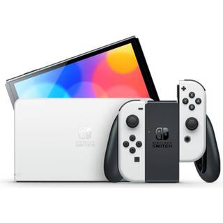 Nintendo Switch OLED spillekonsol med hvide Joy-Con controllere - På lager i butik
