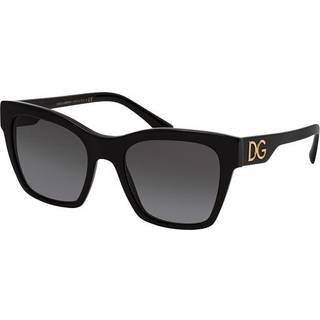 Dolce & Gabbana Kvinde DG4384 501/8G Solbriller Acetat Sort Grå Firkantet Normal Skygge