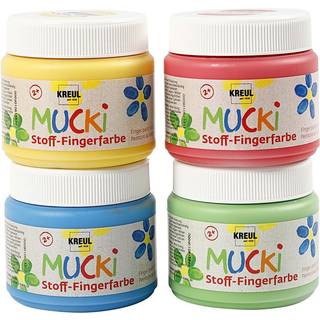 Finger- og tekstilmaling 150 ml - Basis, 4 stk