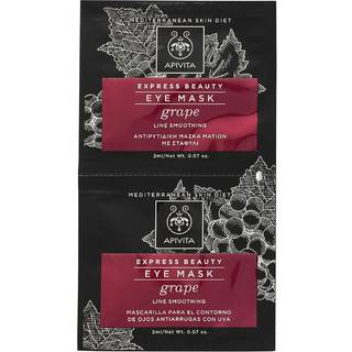 Apivita Express Beauty Line Smoothing Eye Mask Grape Øjenmaske med udglattende effekt 2 x 2 ml - 2x2 ml
