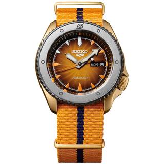 Seiko 5 Sports Naruto & Boruto Automatic Orange Dial Nylon Strap Men's Watch SRPF70K1