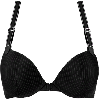 Gloria Push-Up Bra - Black Pinstripe