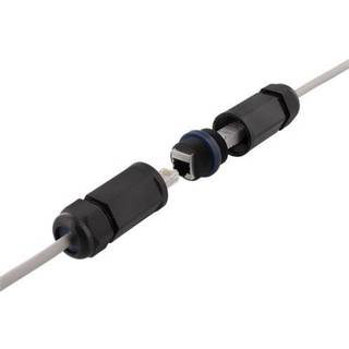 DELTACO waterproof and dustproof joint for patch cable, 2x RJ45, Cat6, screen