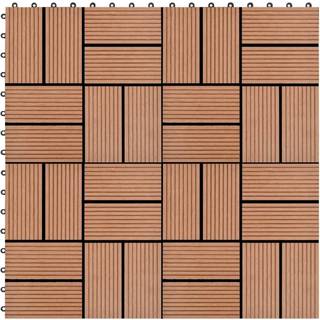 terrassefliser 22 stk. 30 x 30 cm 2 m2 WPC brun