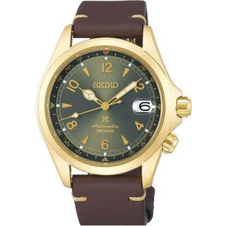 Seiko Prospex Alpinist Automatic Green Dial Brown Leather Strap Men's Watch SPB210J1