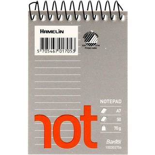 Bantex Not Notesblok, A7 Linjeret, Uhullet