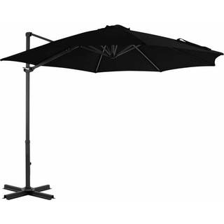 hængeparasol 300 cm aluminiumsstang gråbrun