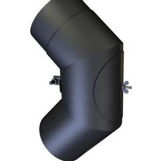 Metalbestos 200 mm knærør 90° m/smig/renselem sort røgrør